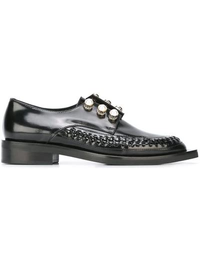 givenchy faux pearl embellished derby shoes
